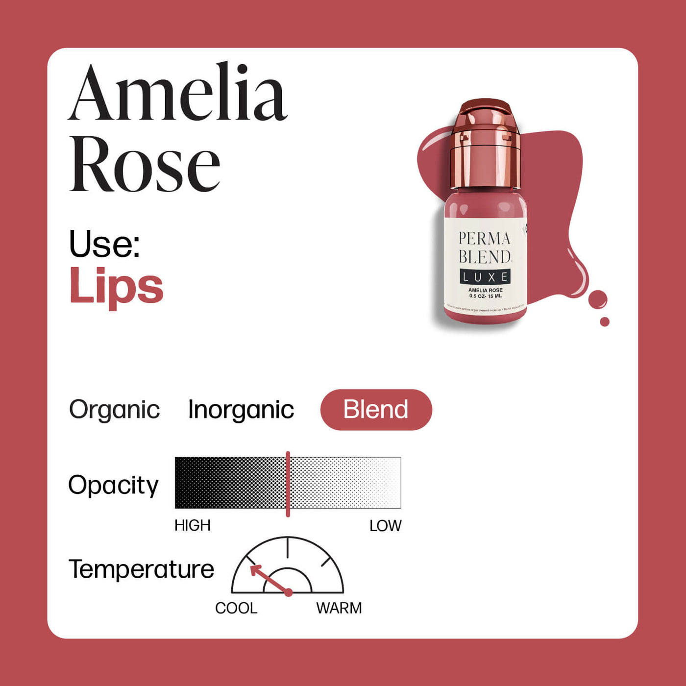 Perma Blend Luxe Amelia Rose - PMU Pigments - Mithra Tattoo Supplies Canada