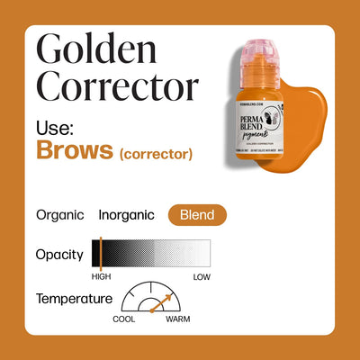 Perma Blend Golden Corrector - PMU Pigments - Mithra Tattoo Supplies Canada