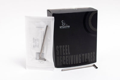 Stiletto Steel Pre-bent Receiving Tubes - Disposable Piercing Tools - FYT Tattoo Supplies Canada